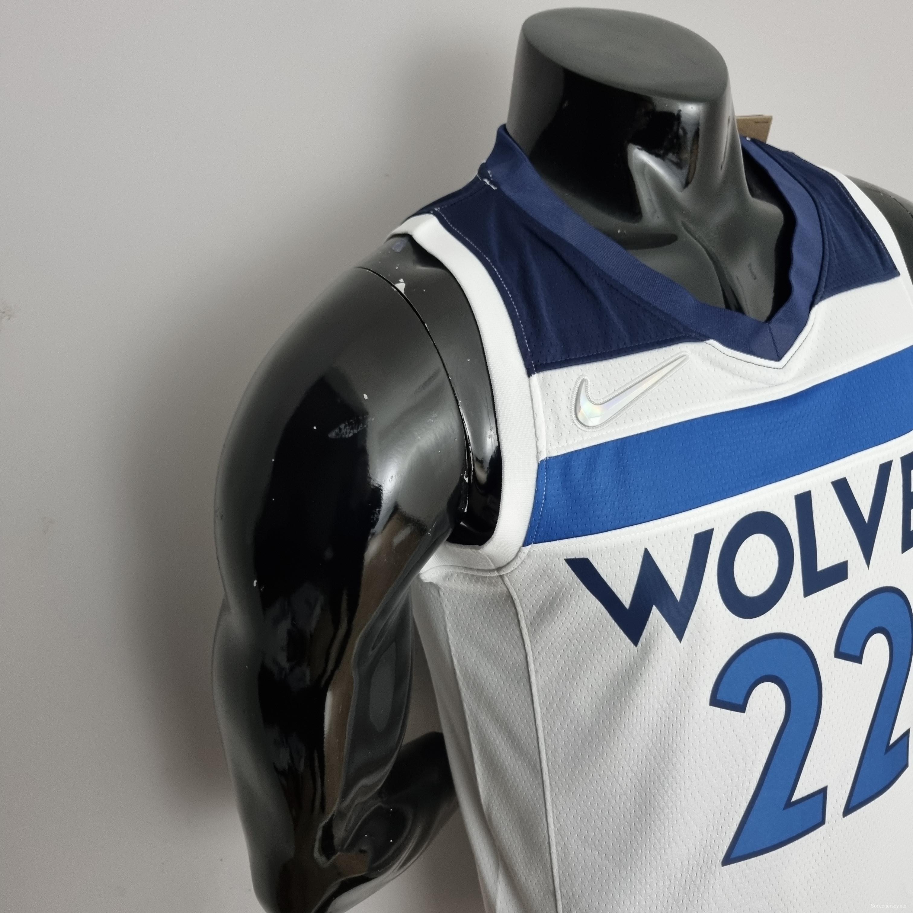 75th Anniversary Minnesota Timberwolves Wiggins #22 Royal White NBA Jersey