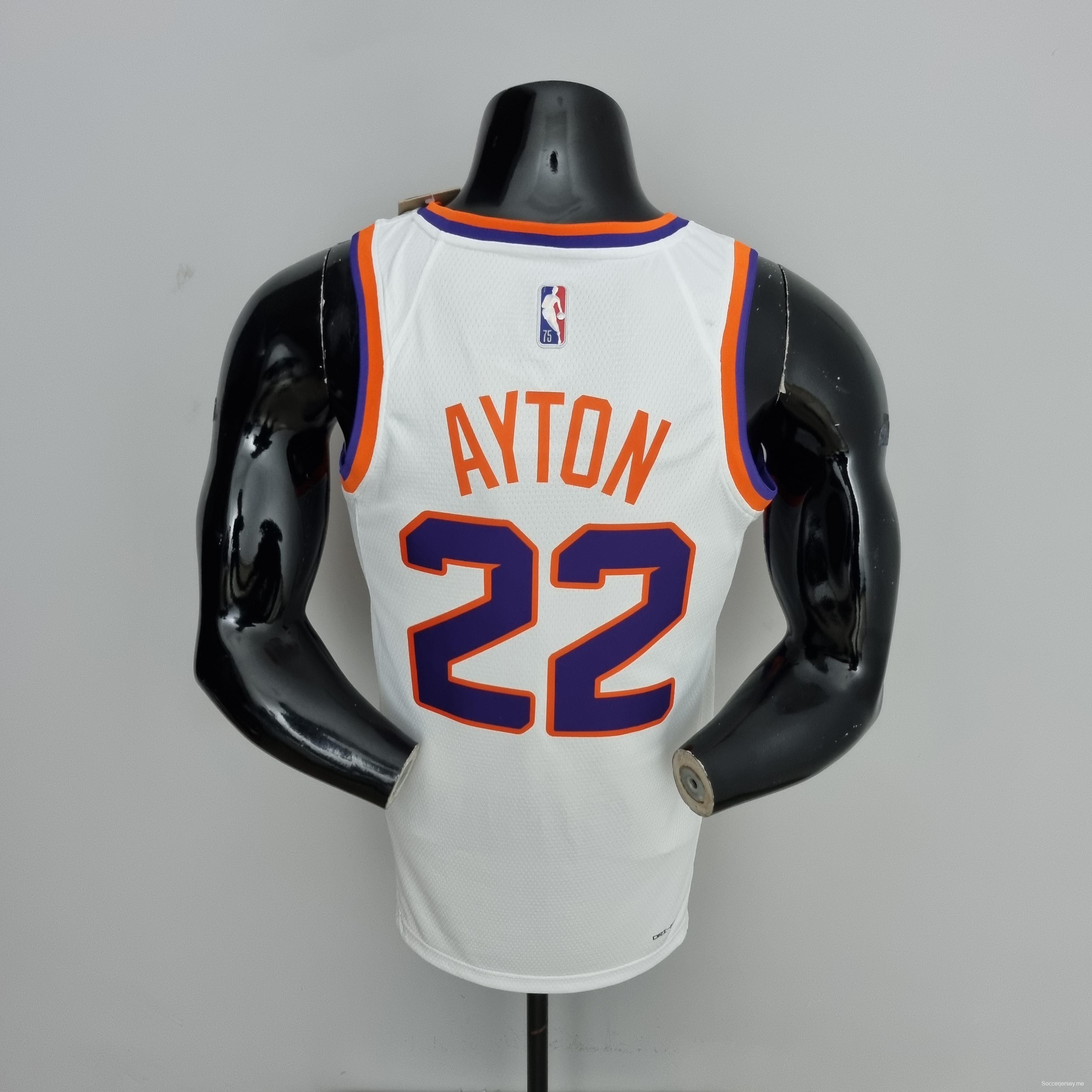 75th Anniversary Ayton #22 Phoenix Suns White NBA Jersey