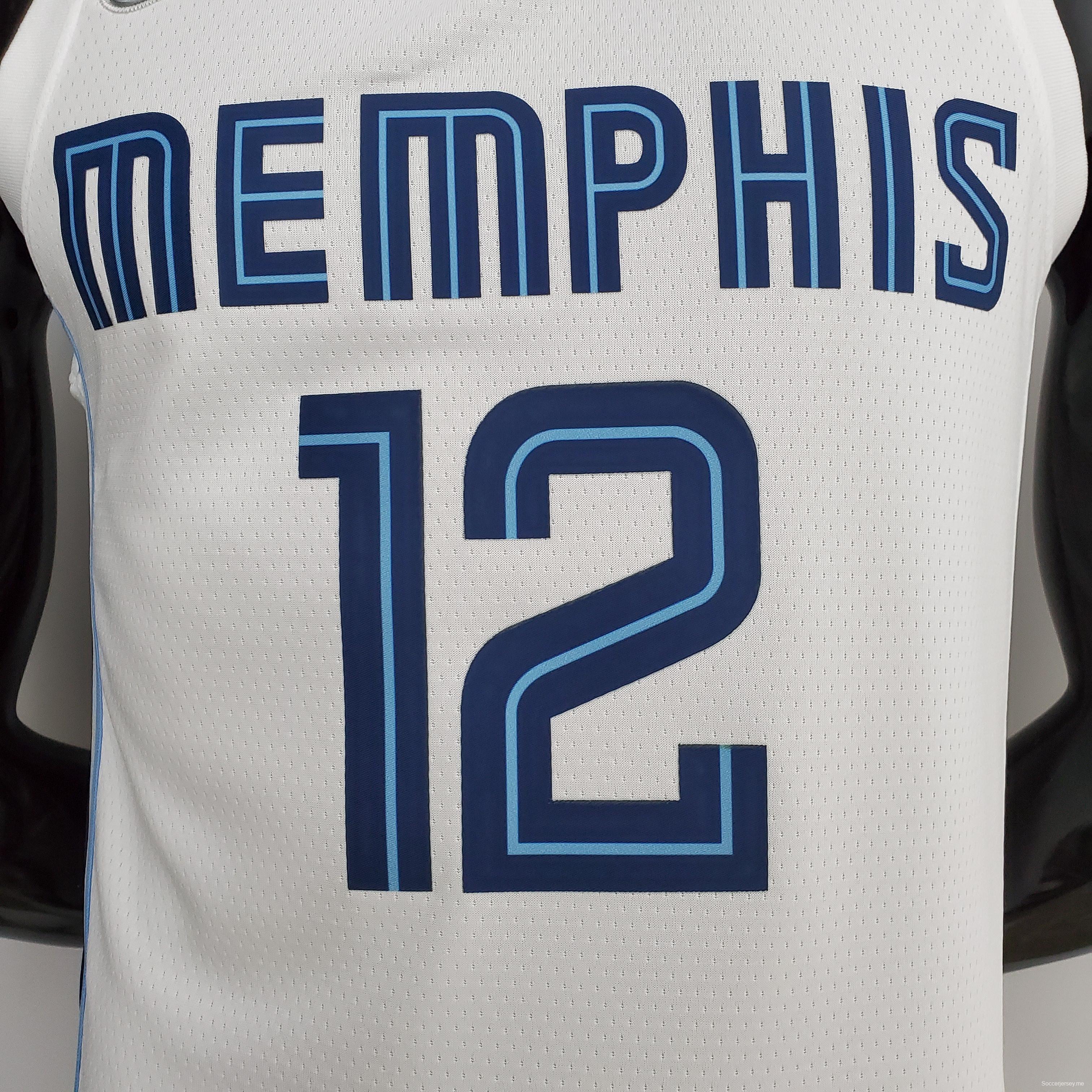 75th Anniversary Memphis Grizzlies MORANT#12 White NBA Jersey