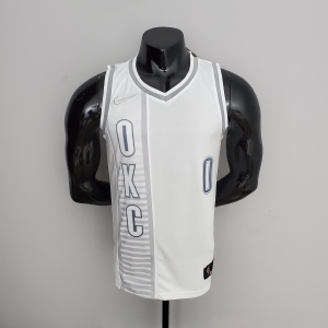 75th Anniversary 2202 Season Oklahoma City Thunder WESTBROOK#0 City Edition White NBA Jersey