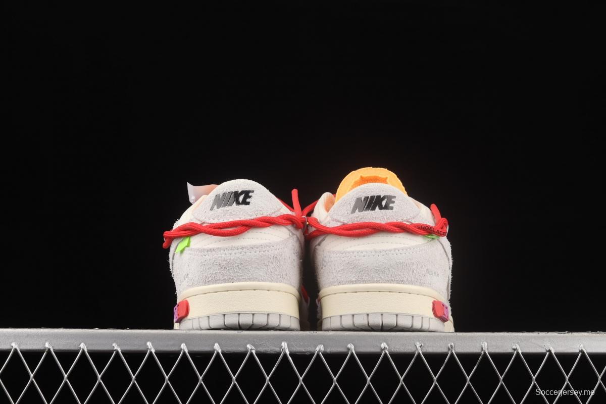 OFF-White x NIKE DUNK Low OW suede SB buckle rebound fashion casual board shoes DM0950-103