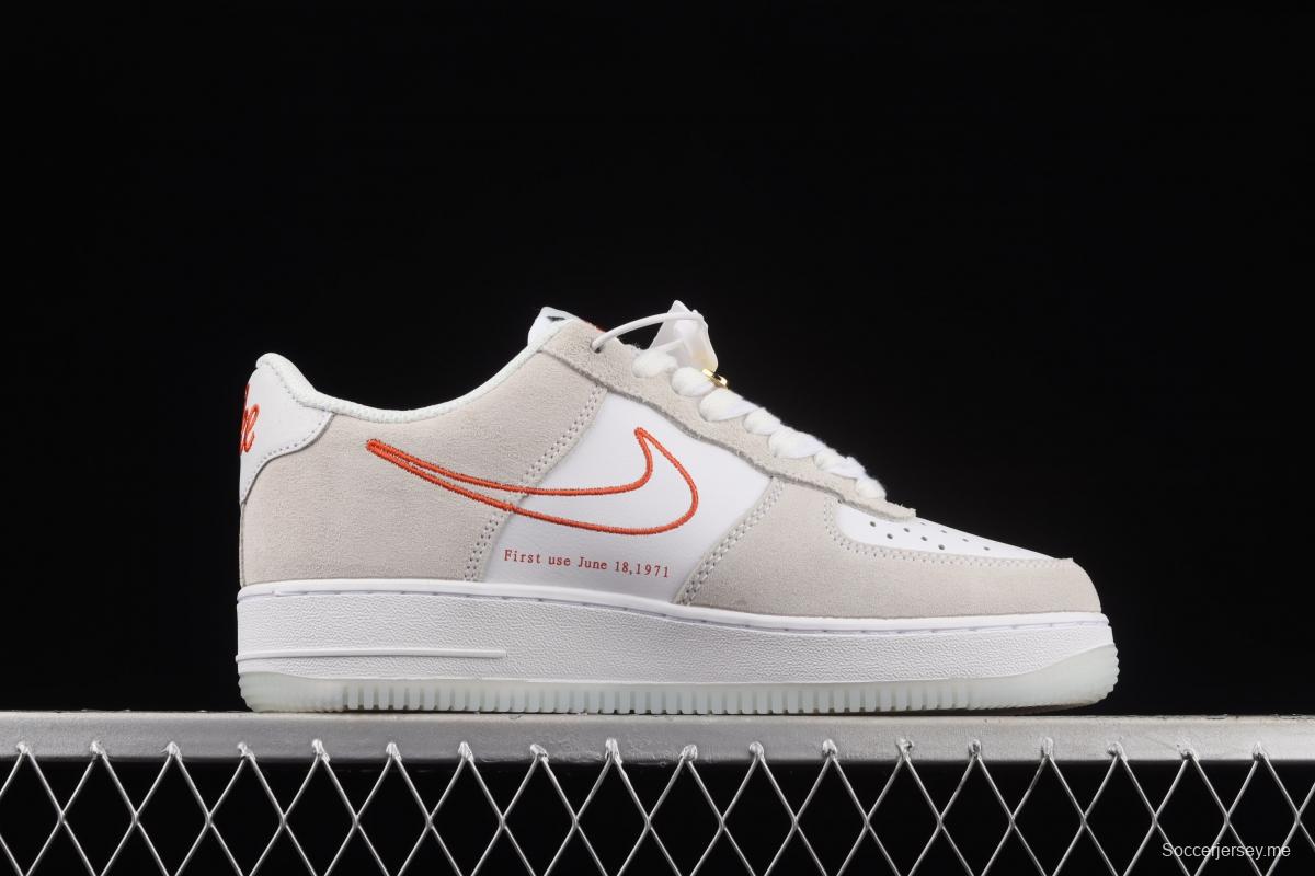 NIKE Air Force 1x 07 Low SE 50th anniversary low-top casual board shoes DA8302-101m white orange gold buckle