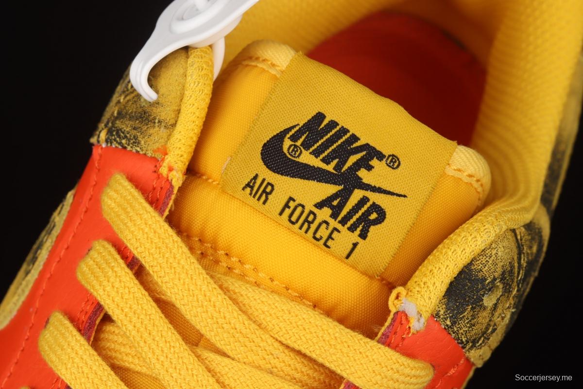 Air Force 1 Low Dark Sulphur yellow orange gray low top sports leisure board shoes CZ0337-700