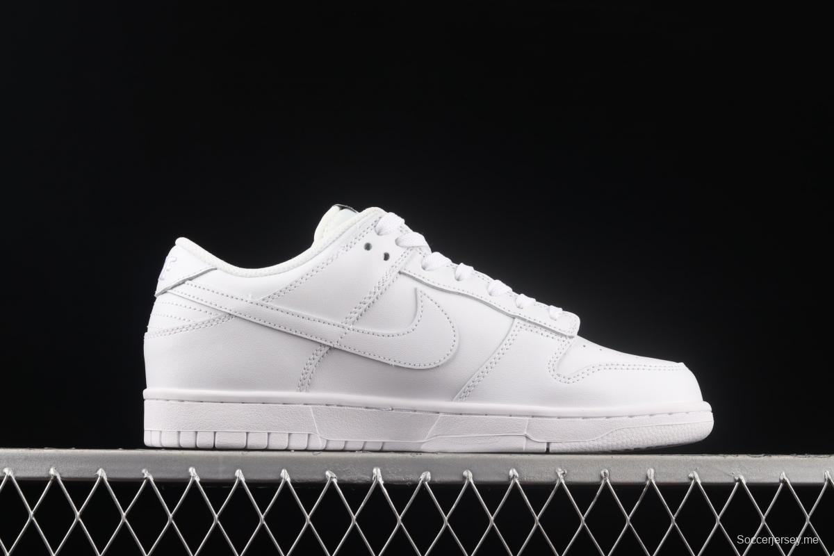 NIKE SB DUNK Low Prm Triple White pure white color SB buckle rebound fashion casual board shoes DD1503-109