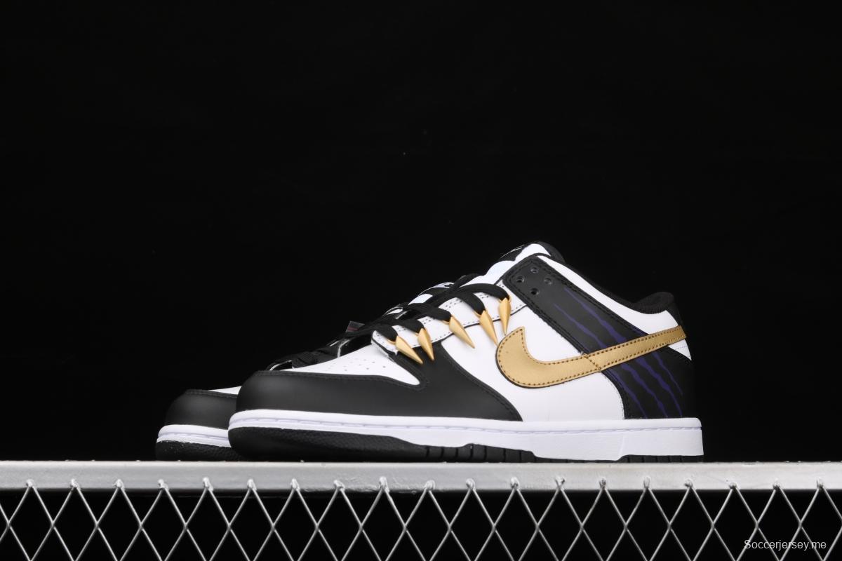 NIKE DUNK Low SB dunk series black and white gold hook low side leisure sports skateboard shoes DD1503-101