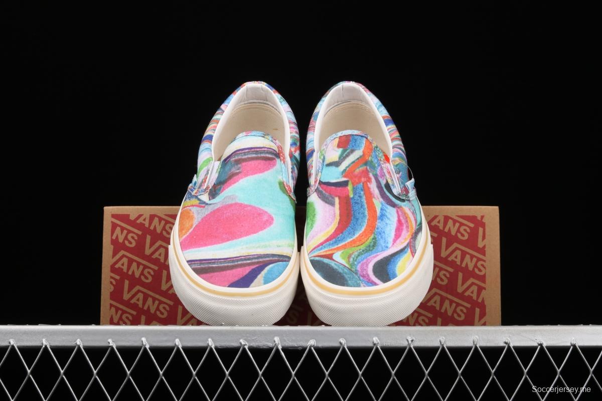 Vans Authentic SF color printing color sole environmental protection lazy man canvas board shoes VN0A3MU646B