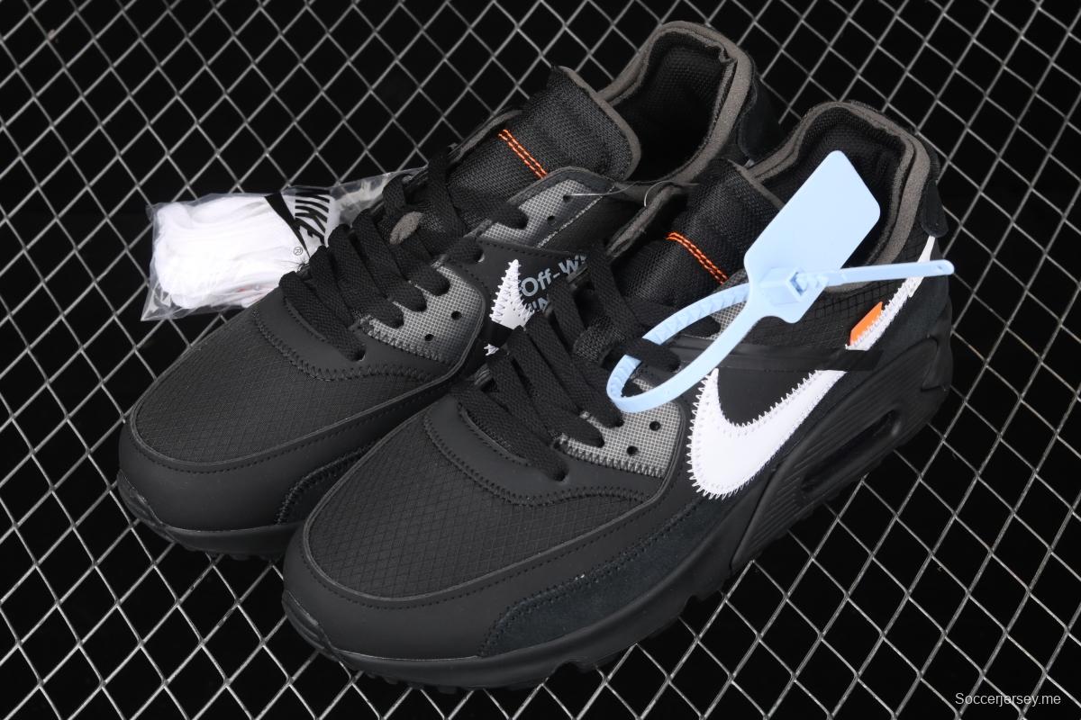 OFF-White x NIKE Air Max 90 OW joint limited edition classic air cushion running shoes AA7293-001