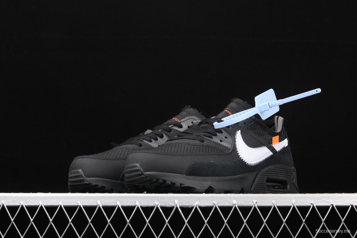 OFF-White x NIKE Air Max 90 OW joint limited edition classic air cushion running shoes AA7293-001