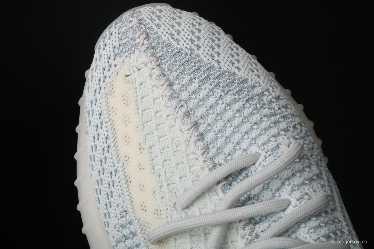 Adidas Yeezy 350 V2 Boost Basf FW3043 Darth Coconut 350 second generation hollowed-out silk ice blue color BASF Boost original