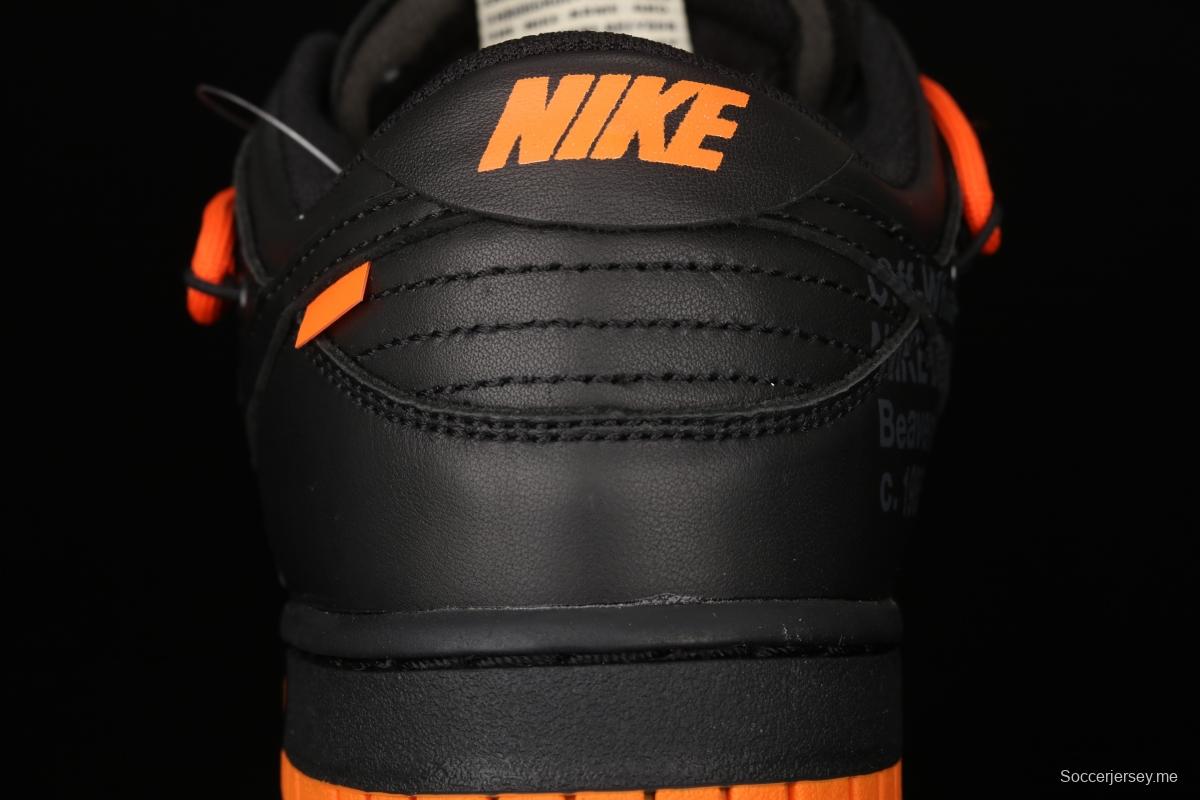 OFF-White x Futura x Nike DUNK Low Black Orange Tripartite name Black Orange Deconstruction Board shoes CT0856-005X