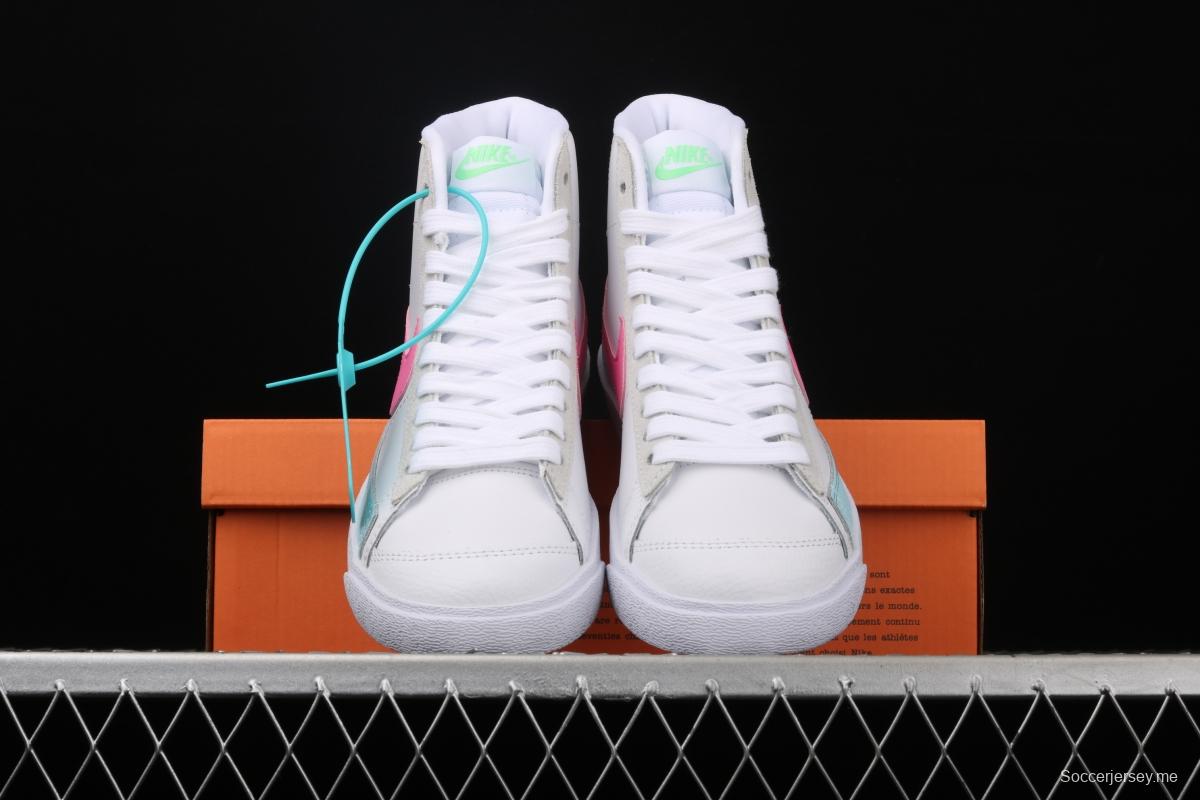 NIKE Blazer Mid'77 Vntg Suede Mix Trail Blazers engraved classic leather-faced candy-colored high-top board shoes DA4295-100