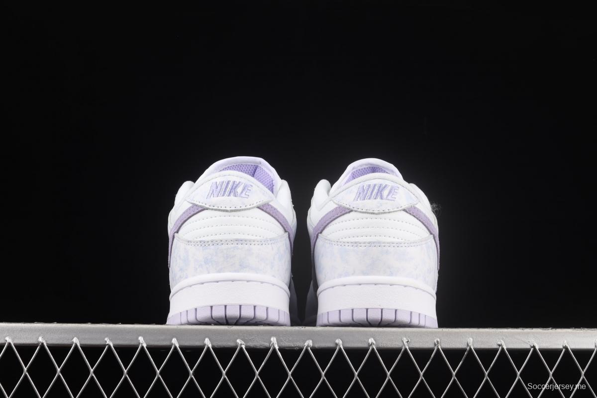 NIKE SB DUNK Low Prm white light purple color SB buckle rebound fashion leisure board shoes DM9467-500