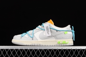 OFF-White x NIKE DUNK Low 04 of 50 OW white gray leisure sports skateboard shoes DM1602-115