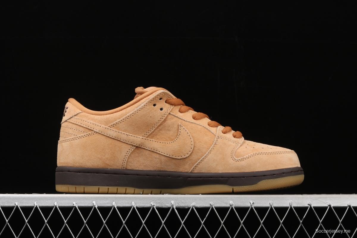 NIKE SB DUNK Low Pro wheat color deciduous yellow low-side sports skateboard shoes BQ6817-204