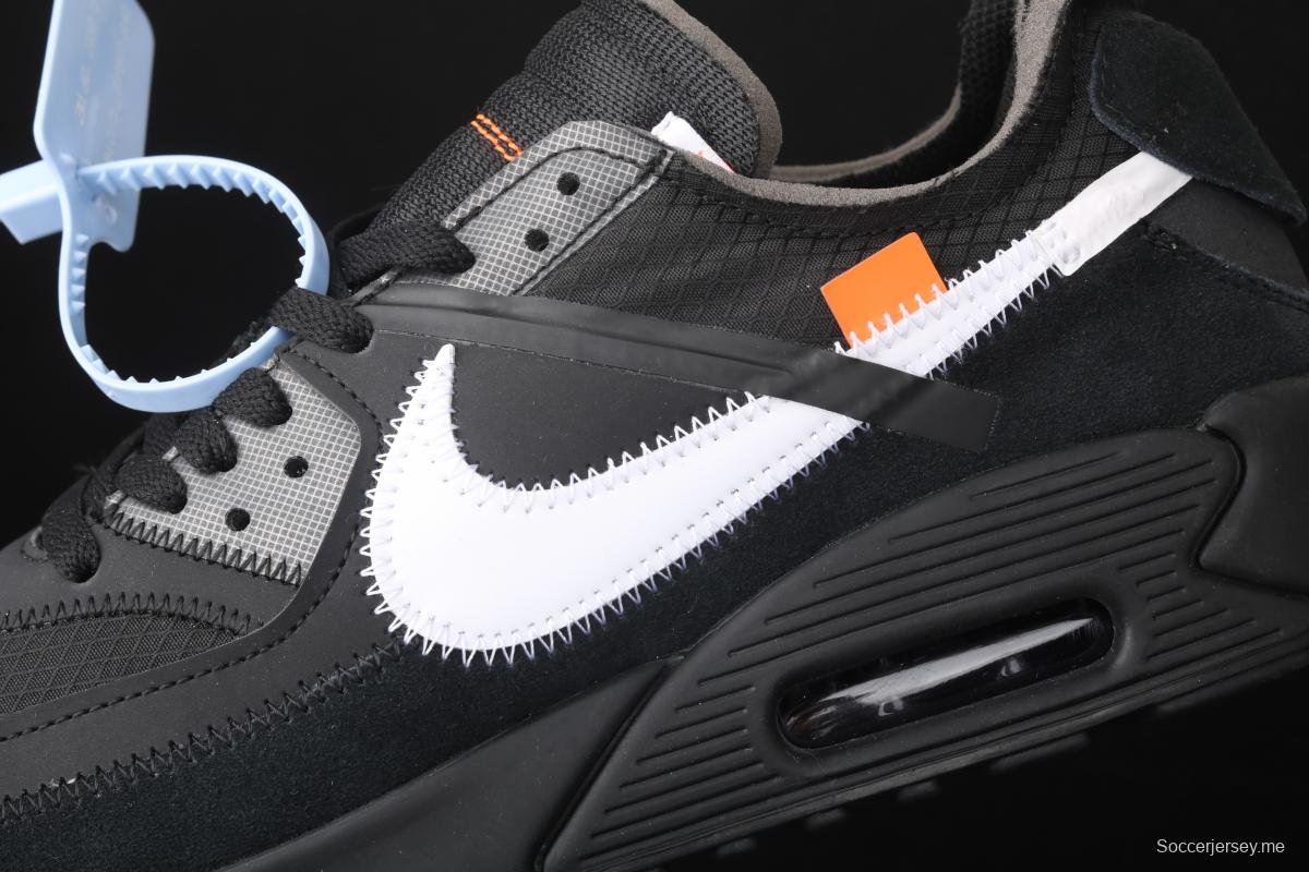 OFF-White x NIKE Air Max 90 OW joint limited edition classic air cushion running shoes AA7293-001