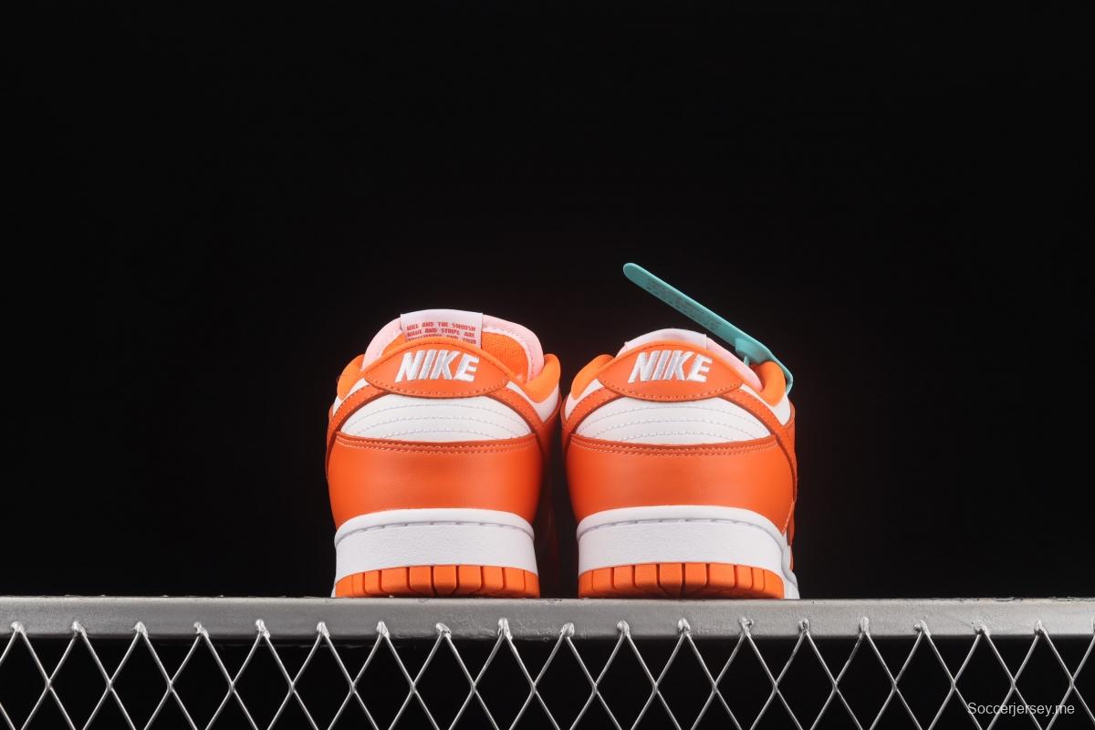 NIKE SB DUNK Low Pro Syracuse White Orange Leisure Sports Board shoes with low Top layer CU1726-101