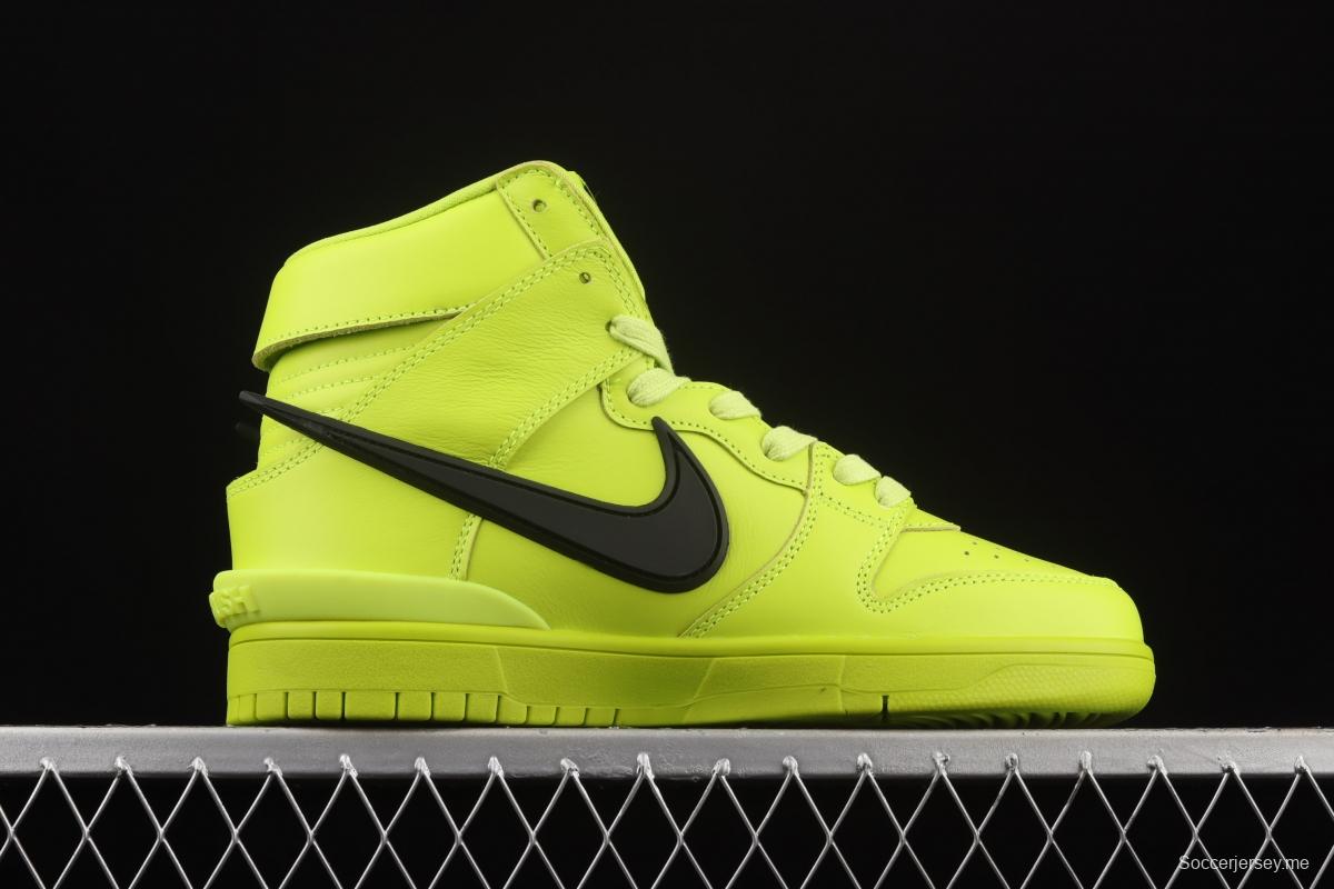 Ambush x NIKE DUNK High joint style lemon yellow high top casual board shoes CU7544-300