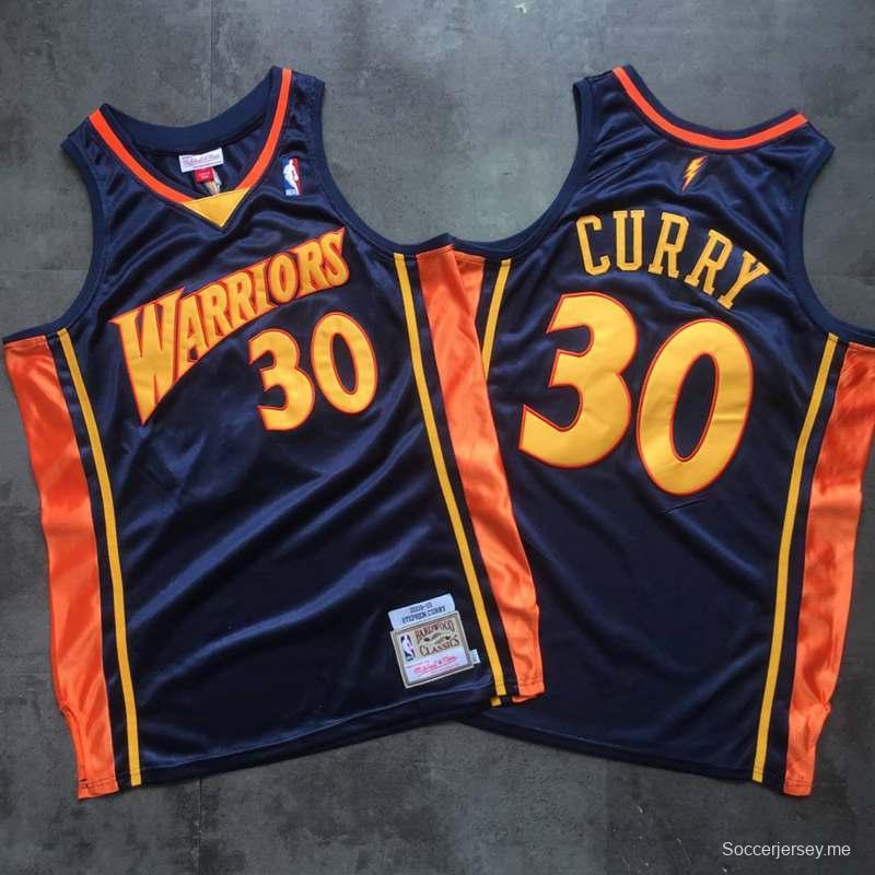 Men's Stephen Curry Navy Blue Retro Classic Team Jersey