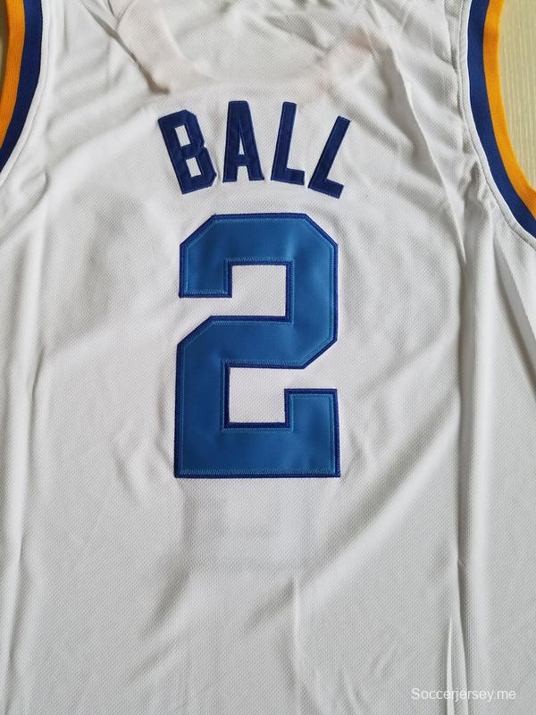 Lonzo Ball 2 UCLA College White Basketball Jersey