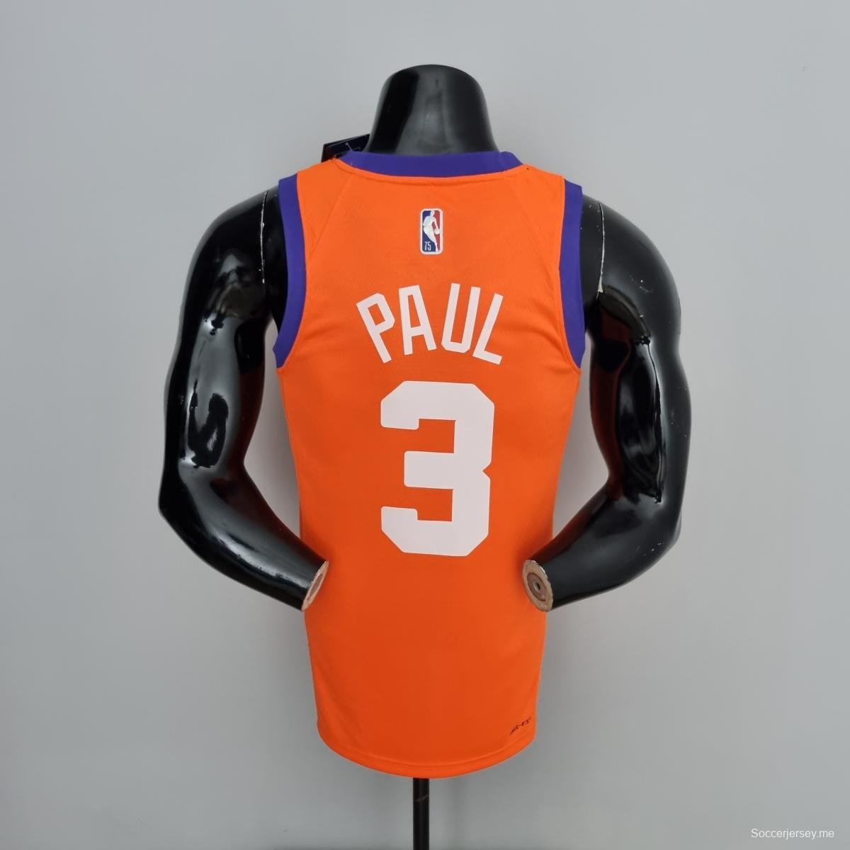 الذكرى السنوية 75 PAUL#3 لفينيكس صنز فينيكس صنز جوردان ذات الطابع البرتقالي في دوري كرة السلة الأمريكي للمحترفين
