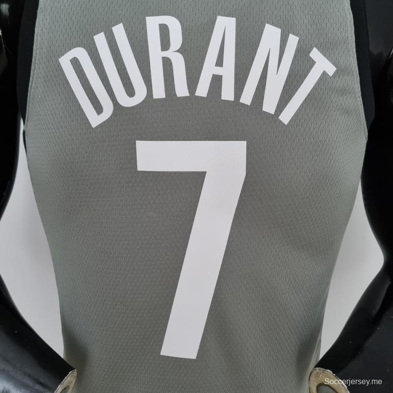 قميص دوري بروكلين نتس بروكلين نتس رقم 75th Anniversaryth Anniversary Durant #7 إصدار مدينة بروكلين نتس إصدار المدينة الرمادي من الدوري الاميركي للمحترفين
