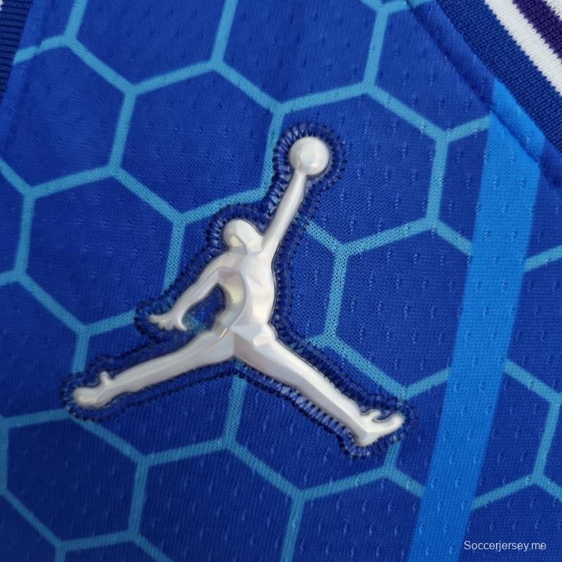 2022 BALL # 1 قميص تشارلوت هورنتس تشارلوت هورنتس إصدار المدينة الأزرق من الدوري الاميركي للمحترفين
