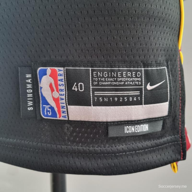 الذكرى ال 75 لميامي هيت ميامي هيت JAMES #6 قميص دوري كرة السلة الأمريكي للمحترفين الأسود
