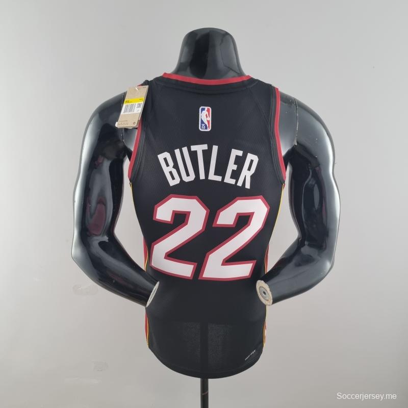 الذكرى ال75 لميامي هيت ميامي هيت BUTLER#22 قميص دوري كرة السلة الأمريكي للمحترفين الأسود
