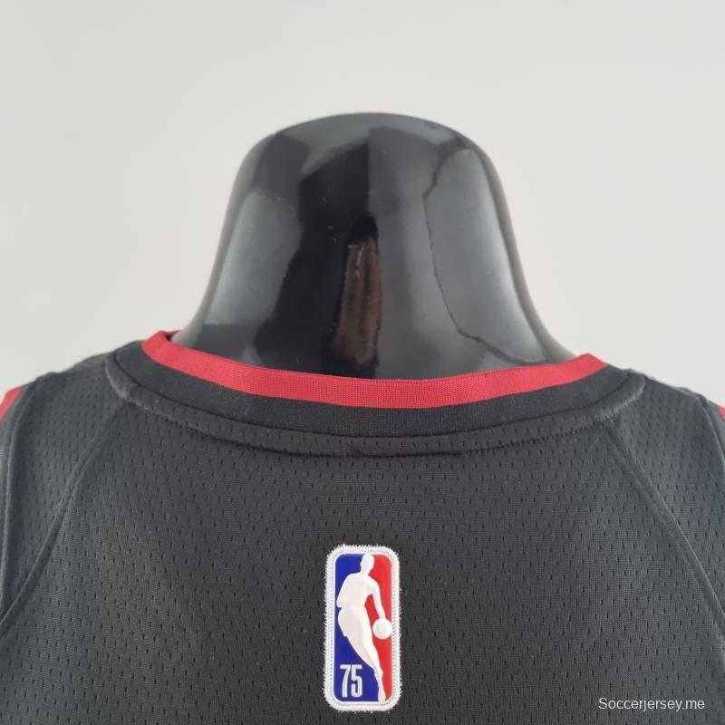 الذكرى 75 لميامي هيت ميامي هيت WADE #3 قميص دوري كرة السلة الأمريكي للمحترفين الأسود
