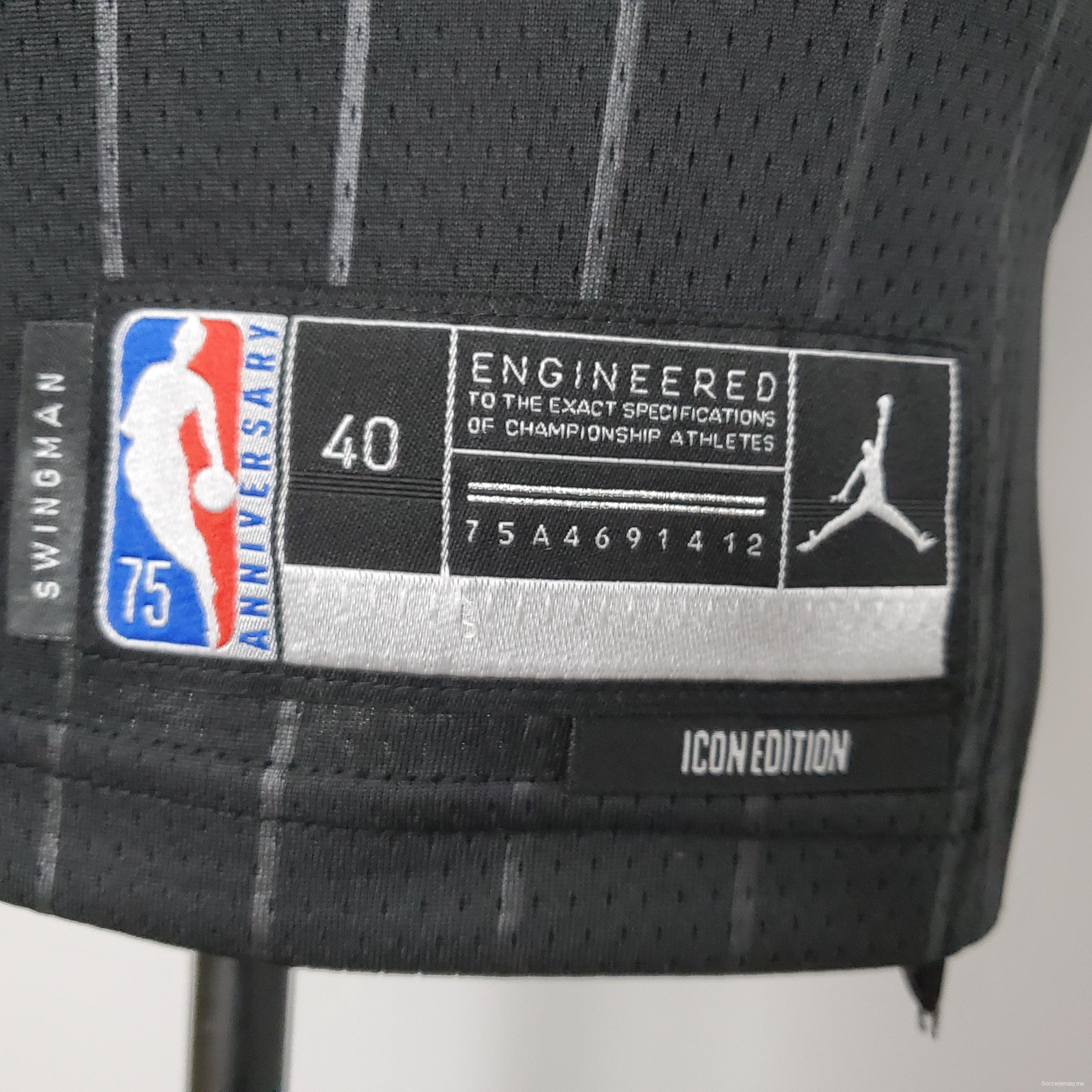 الذكرى ال 75 لقميص جوردان جوردان #23 بولز فلايرز فلايرز أسود من الدوري الأمريكي للمحترفين
