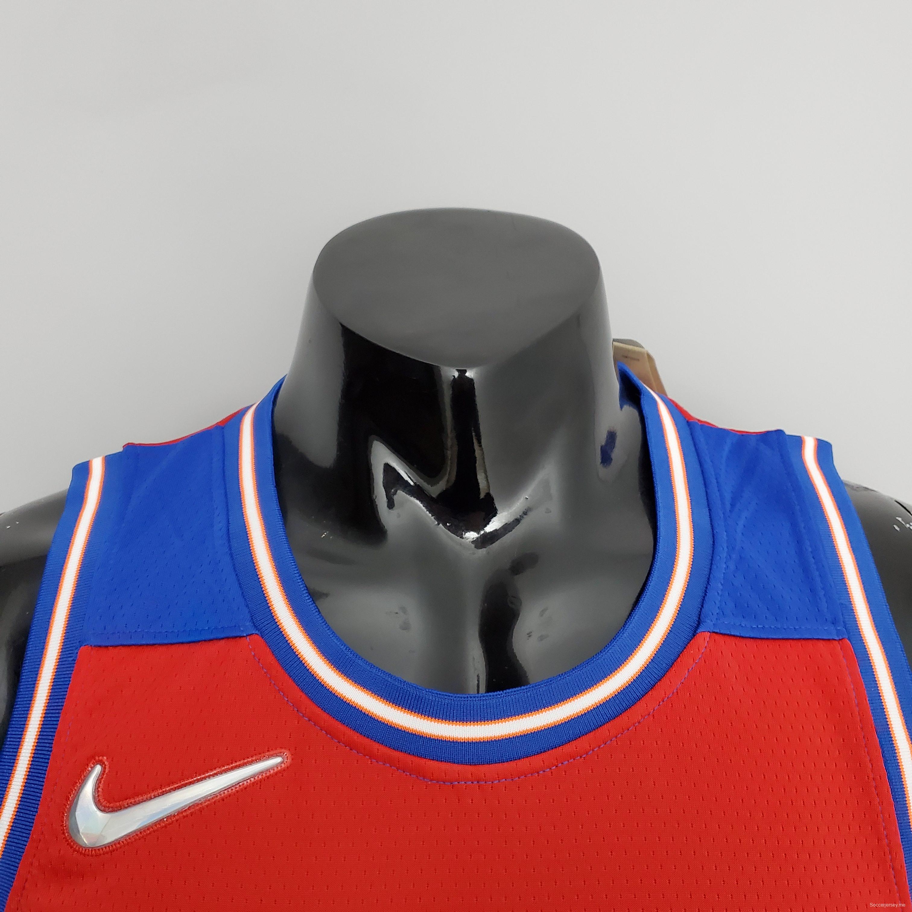 2022 موسم 2022 واشنطن ويزاردز واشنطن ويزاردز كوزما #33 إصدار مدينة المواهب أزرق أحمر قميص دوري كرة السلة الأمريكي للمحترفين
