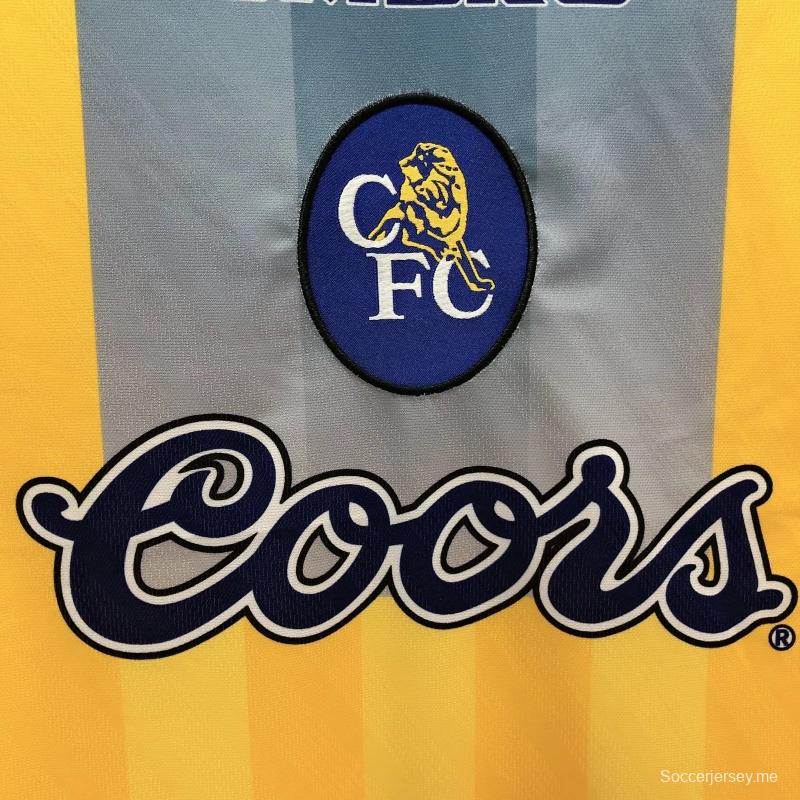 قميص كرة قدم أصفر ريترو 95/97 تشيلسي أصفر اللون أصفر قديم
