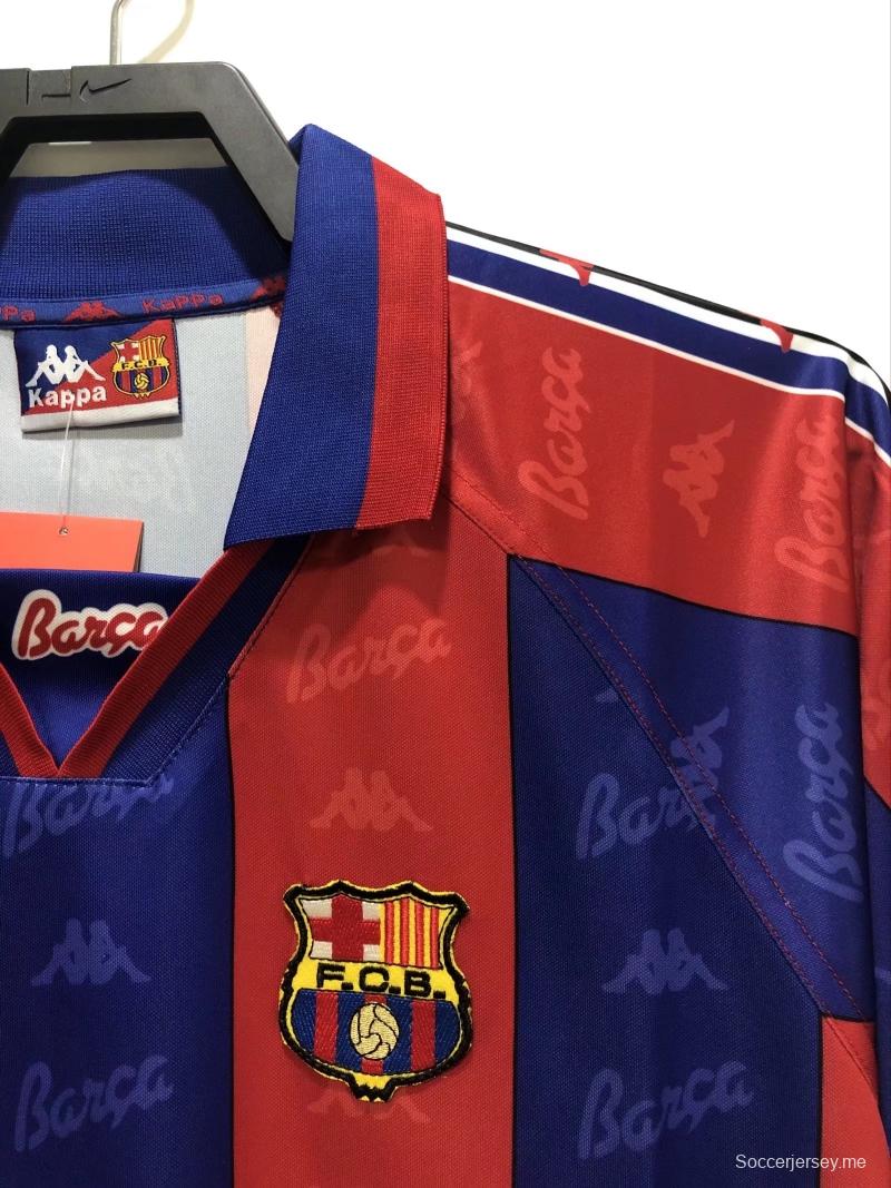 قميص ريترو 96/97 بأكمام طويلة الأكمام من برشلونة
