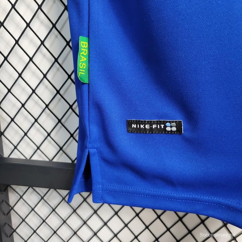 قميص أزرق ريترو 1997 البرازيل أزرق اللون أزرق قديم
