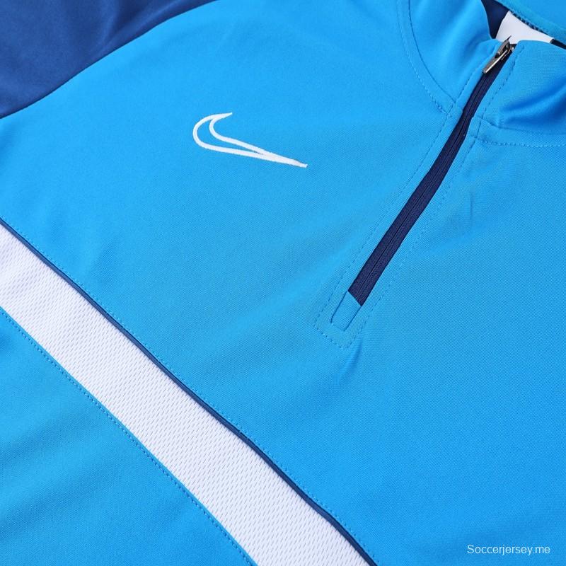 2023 جاكيت NIKE أزرق نصف سحاب + بنطلون + بنطلون
