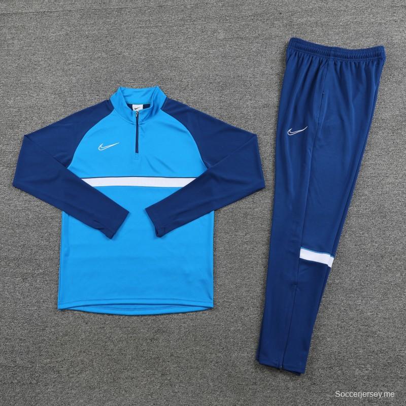 2023 جاكيت NIKE أزرق نصف سحاب + بنطلون + بنطلون
