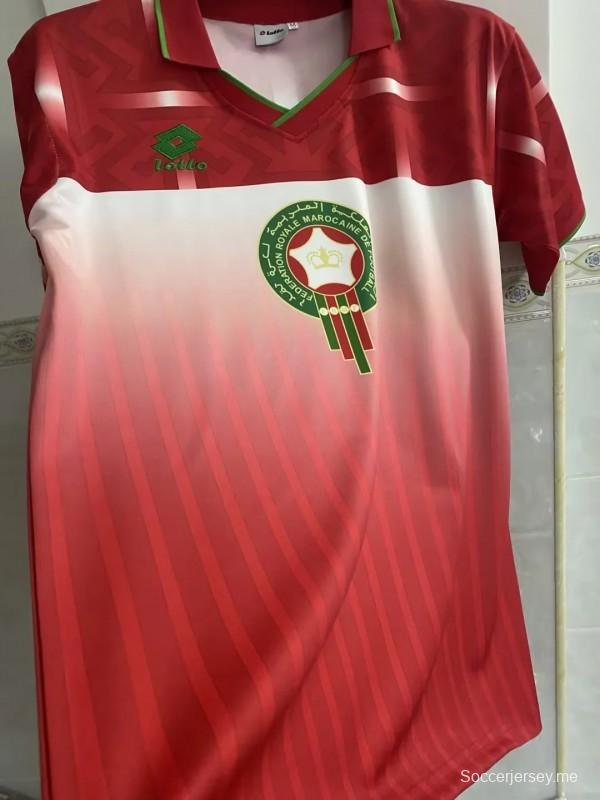 قميص المغرب 1994 ريترو 1994، قميص أحمر اللون أحمر اللون
