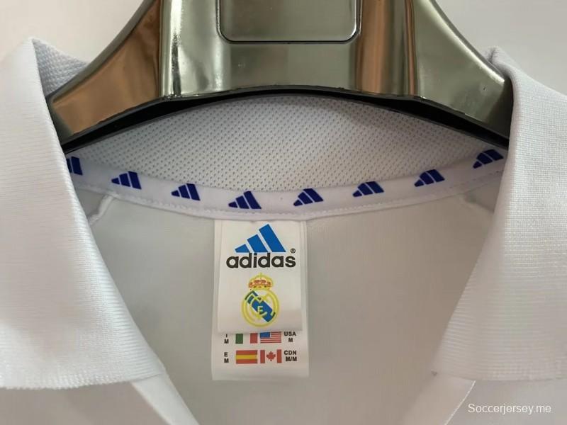 نسخة ريترو 01/02 قميص ريال مدريد الرجعية 01/02 نسخة الدوري مع الراعي
