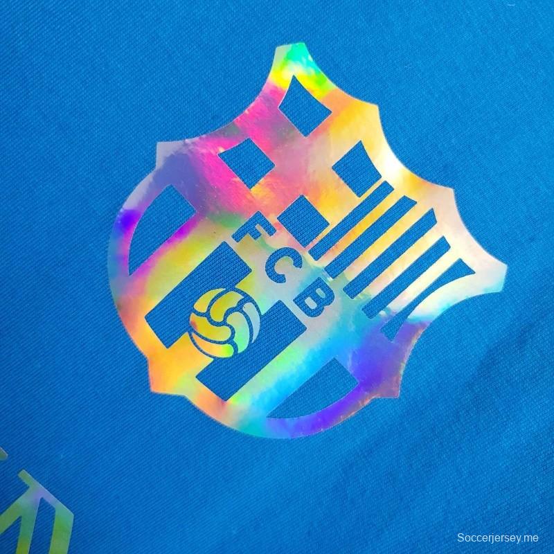 24/25 قميص تدريب برشلونة × بالمان أزرق اللون الأزرق
