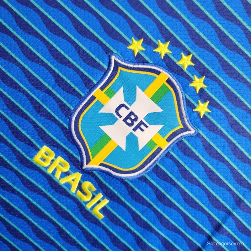 2024 قميص البرازيل أزرق اللون أزرق اللون الأزرق

