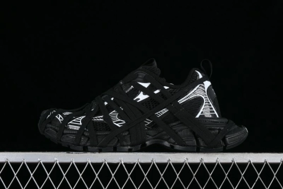 Balenciaga Phantom Sneaker 10th Generation Lace-Up Running Shoes with Transparent Heel Strap - W3XL11090