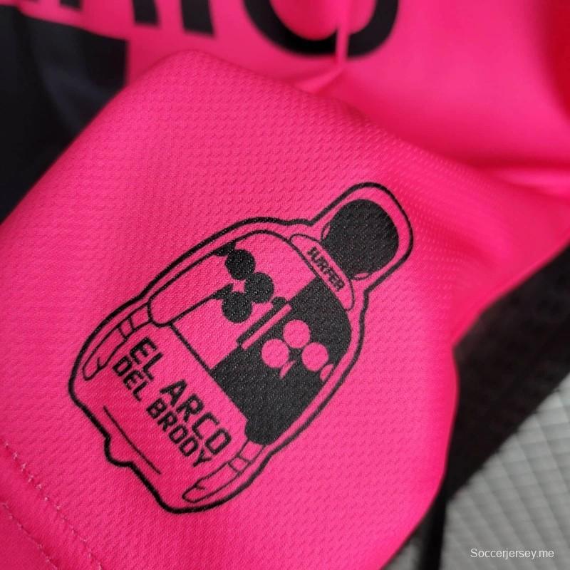 قميص مكسيكي ريترو 1998 كامبوس 1 ريترو 1998 كامبوس 1 قميص المنزل أسود وردي اللون أسود
