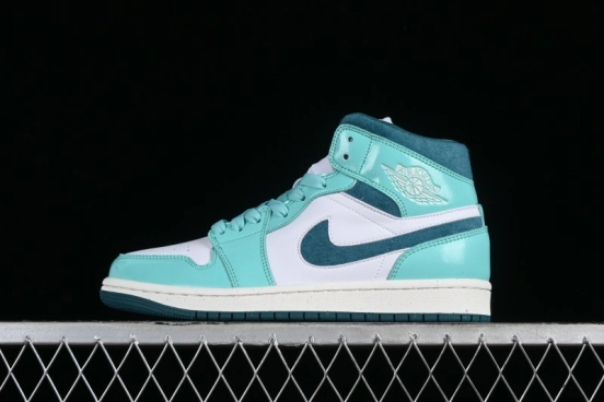 Nike Air Jordan 1 Mid "Bleached Turquoise" Casual Sneakers - DZ3745-300