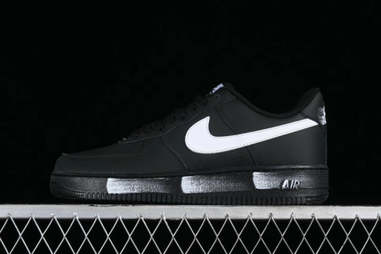 Nike Air Force 1 '07 Low Classic Black White Swoosh Casual Sneakers - FZ0627-010