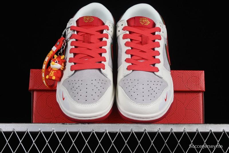 Nike SB Dunk Low Chinese New Year Limited Edition - Lucky Red Anniversary Custom Low-Top Casual Sneakers - CR8033-506