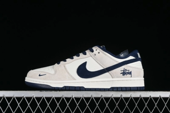 Stussy x Nike SB Dunk Low Collaboration Anniversary Edition Premium Customized Low-Top Casual Skate Shoes - DQ1098-339