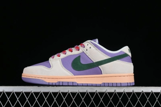 Nike SB Dunk Low Casual Skateboarding Shoes in Purple with Black Swoosh - HF5030-030