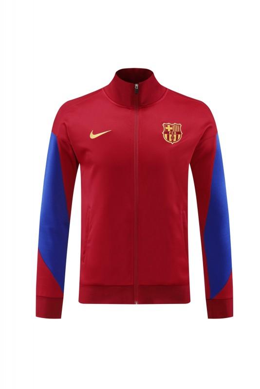 24/25 برشلونة جاكيت أحمر كامل بسحاب أحمر + بنطلون طويل