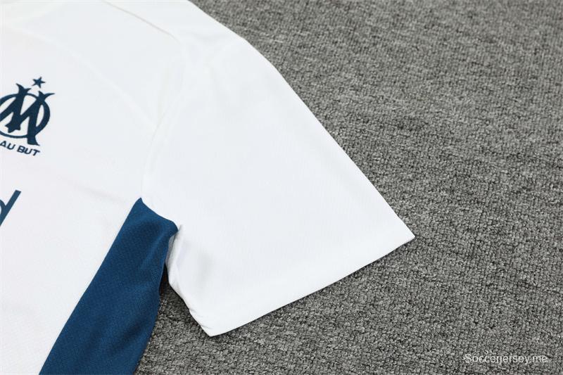 24/25 أولمبيك مارسيليا أولمبيك مارسيليا قميص أبيض بأكمام قصيرة + شورت أبيض
