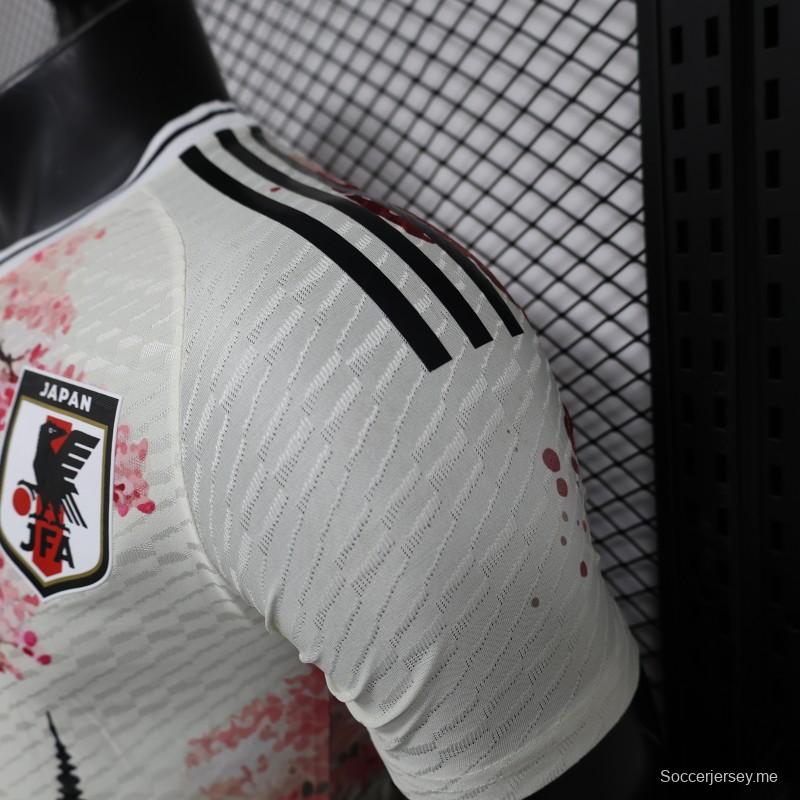 نسخة اللاعب 2024 قميص خاص أبيض اللون أبيض خاص باليابان تمبل كونسيبت 2024